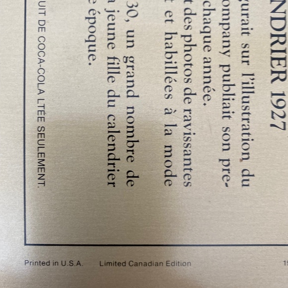 Coca-Cola Co 1927 Calendar Girl Tin Tray Ltd Canadian Edition 1974 Vintage - Picture 3 of 10